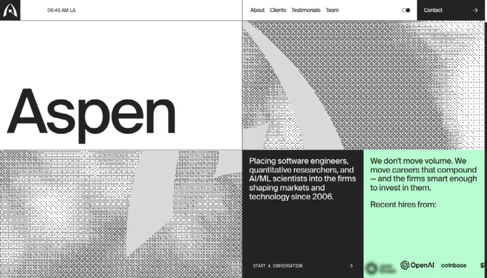 Aspen Search project screenshot (Recruitment)