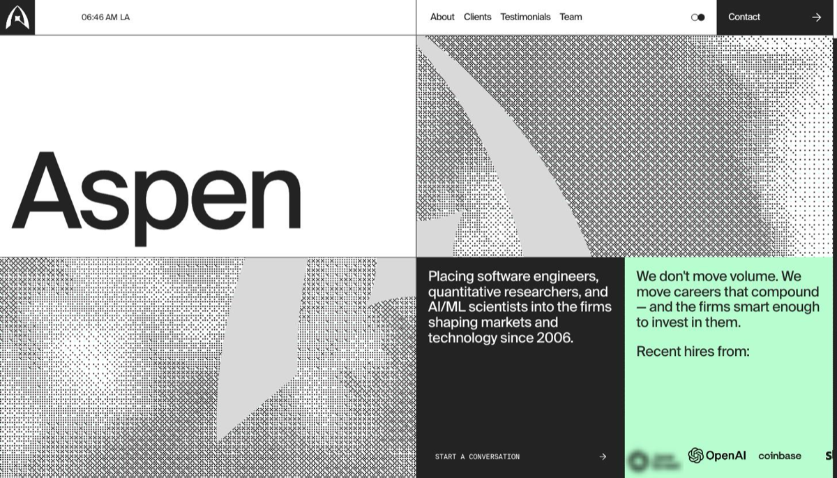 Aspen Search project screenshot (Recruitment)